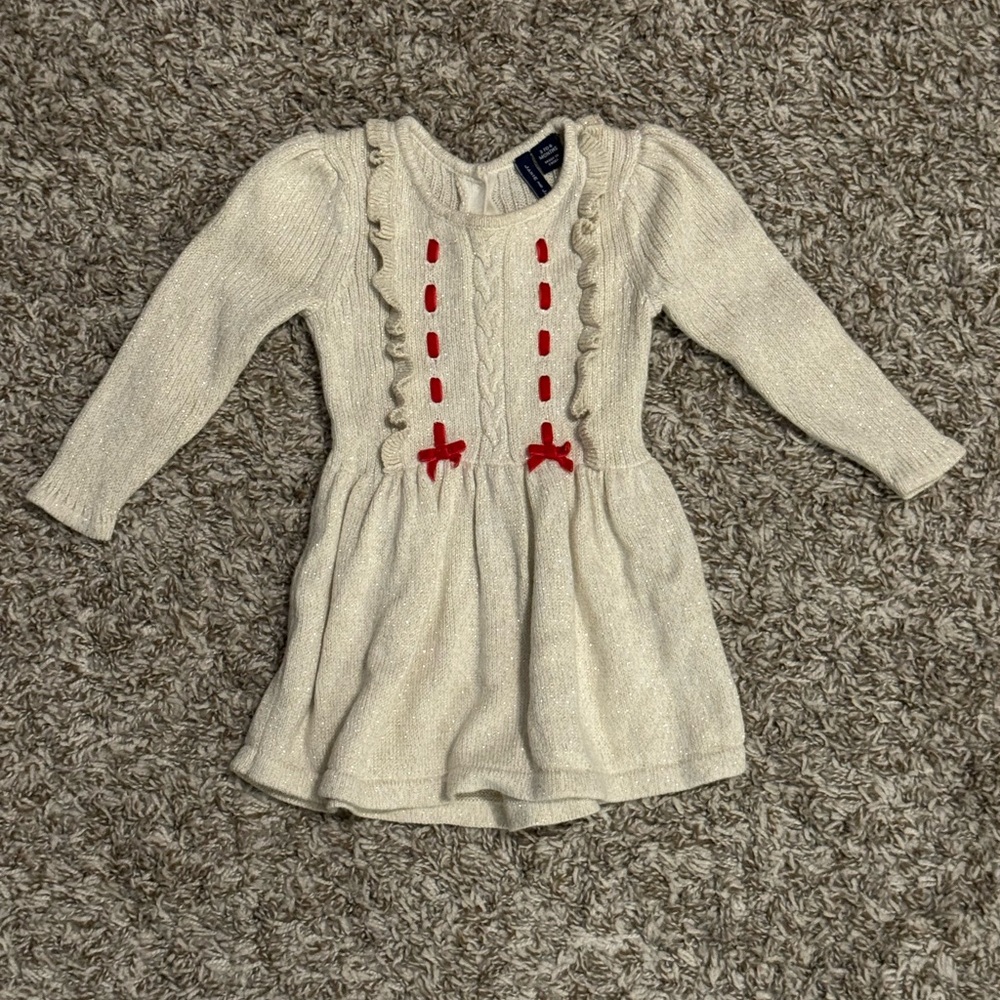 Janie and Jack Sweater Dress 3-6 months girls Christmas holiday winter